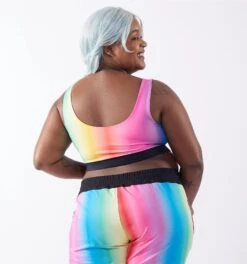 Swim Reversible Sport Top - Melting Rainbow(Swim Reversible Sport Top Melting Rainbow) -tomboyx Sales 2337270011 Swim Melting Rainbow Reversible Sport Top On Fig 4