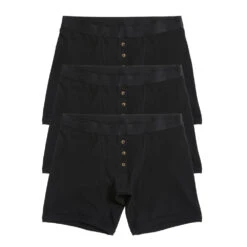 6" Fly Boxer Briefs 3-Pack - Cotton X= Black(Multipack 4 5 Trunks X Black 1)