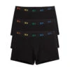 4.5" Trunks 3-Pack - Cotton Black X= Rainbow(4 5 Trunks 3 Pack Cotton Black X Rainbow)
