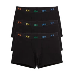 4.5" Trunks 3-Pack - Cotton Black X= Rainbow(4 5 Trunks 3 Pack Cotton Black X Rainbow)