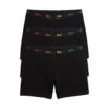 6" No Fly Boxer Briefs 3-Pack - Cotton Black X= Rainbow(6 Boxer Briefs 3 Pack Cotton Black X Rainbow)