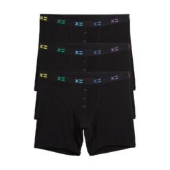 6" Fly Boxer Briefs 3-Pack - TENCEL™ Modal Black X= Rainbow(6 Fly Boxer Briefs 3 Pack Tencel Modal Black X Rainbow)