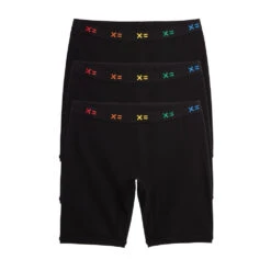 9" Boxer Briefs 3-Pack - Cotton Black X= Rainbow(9 Boxer Briefs 3 Pack Cotton Black X Rainbow)