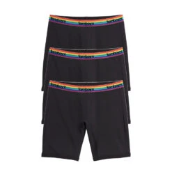 9" Boxer Briefs 3-Pack - Cotton Black Rainbow Logo(9 Boxer Briefs 3 Pack Cotton Black Rainbow Logo)