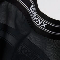 Powermesh Essential Bra - Black(Powermesh Top Black) -tomboyx Sales BlackPowermeshFabricDetail1