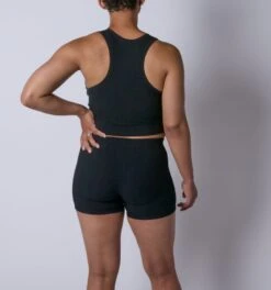 Bamboo Rib Bra Top - Black(Bamboo Rib Bra Top Black) -tomboyx Sales Black Bamboo Rib Bra TopOF2