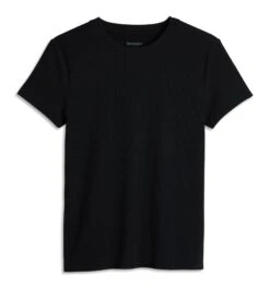 Bamboo Rib Short Sleeve Tee - Black(Bamboo Rib Short Sleeve Tee Black) -tomboyx Sales Black Bamboo Rib Short Sleeve Tee 1