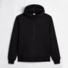 French Terry Full Zip Hoodie - Black(French Terry Full Zip Hoodie Black)