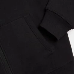 French Terry Full Zip Hoodie - Black(French Terry Full Zip Hoodie Black) -tomboyx Sales Black French Terry Full Zip Hoodie 5