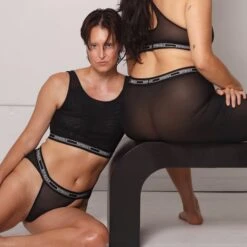 Powermesh Tanga - Black(Powermesh Tanga Black) -tomboyx Sales Black Powermesh TangaOF5