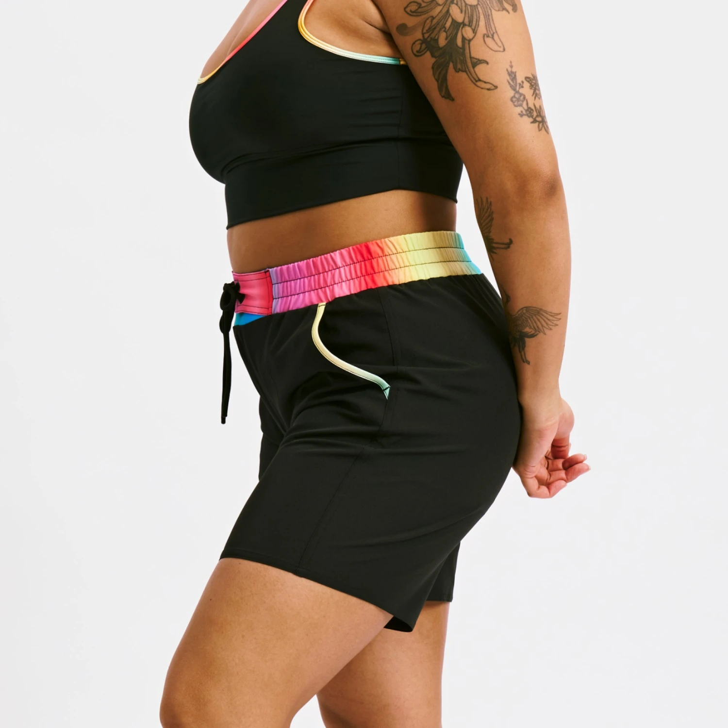 Swim 7" Heritage Board Shorts - Black Rainbow Ombre(Swim 7 Heritage Board Shorts Black Rainbow Ombre) - Image 2