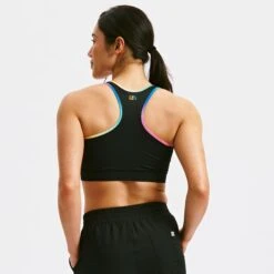Swim Racerback Zip Compression Top - Black Rainbow Ombre(Swim Racerback Zip Compression Top Black Rainbow Ombre) -tomboyx Sales Black Rainbow Ombre Swim Racerback Zip Compression topOF3