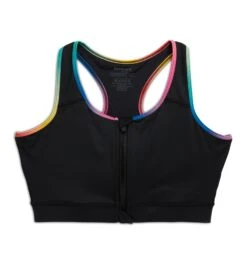 Swim Racerback Zip Compression Top - Black Rainbow Ombre(Swim Racerback Zip Compression Top Black Rainbow Ombre) -tomboyx Sales Black Rainbow Ombre Swim Racerback Zip Compression top 1