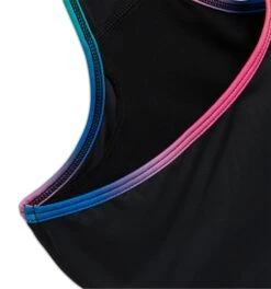 Swim Racerback Zip Compression Top - Black Rainbow Ombre(Swim Racerback Zip Compression Top Black Rainbow Ombre) -tomboyx Sales Black Rainbow Ombre Swim Racerback Zip Compression top 3