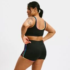 Swim Sport Compression Top - Black Rainbow Ombre(Swim Sport Compression Top Black Rainbow Ombre) -tomboyx Sales Black Rainbow Ombre Swim Sport Compression TopOF3