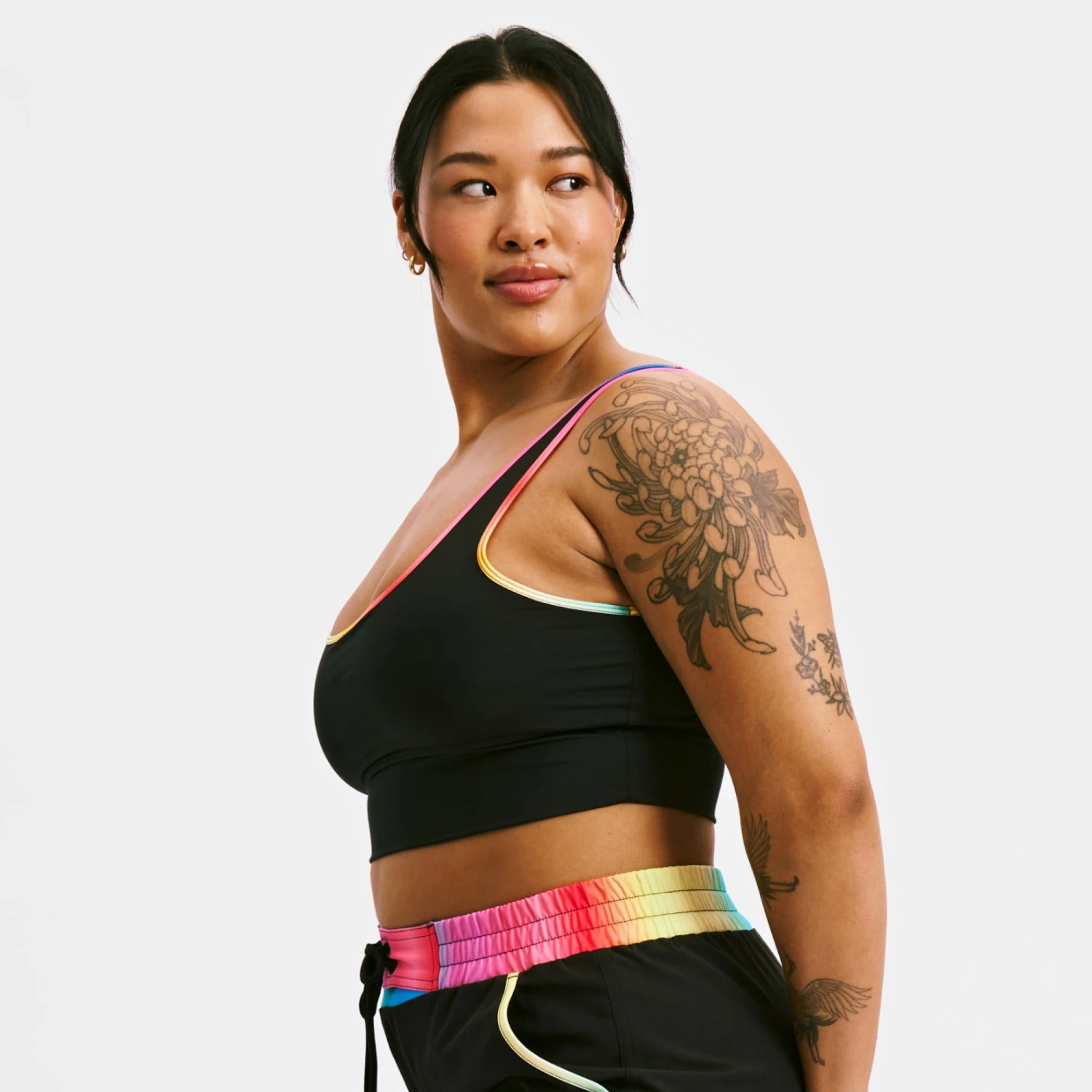 Straight Up Longline Top- Black Rainbow Ombre(Straight Up Longline Top Black Rainbow Ombre) 2 Straight Up Longline Top- Black Rainbow Ombre(Straight Up Longline Top Black Rainbow Ombre) - Image 2