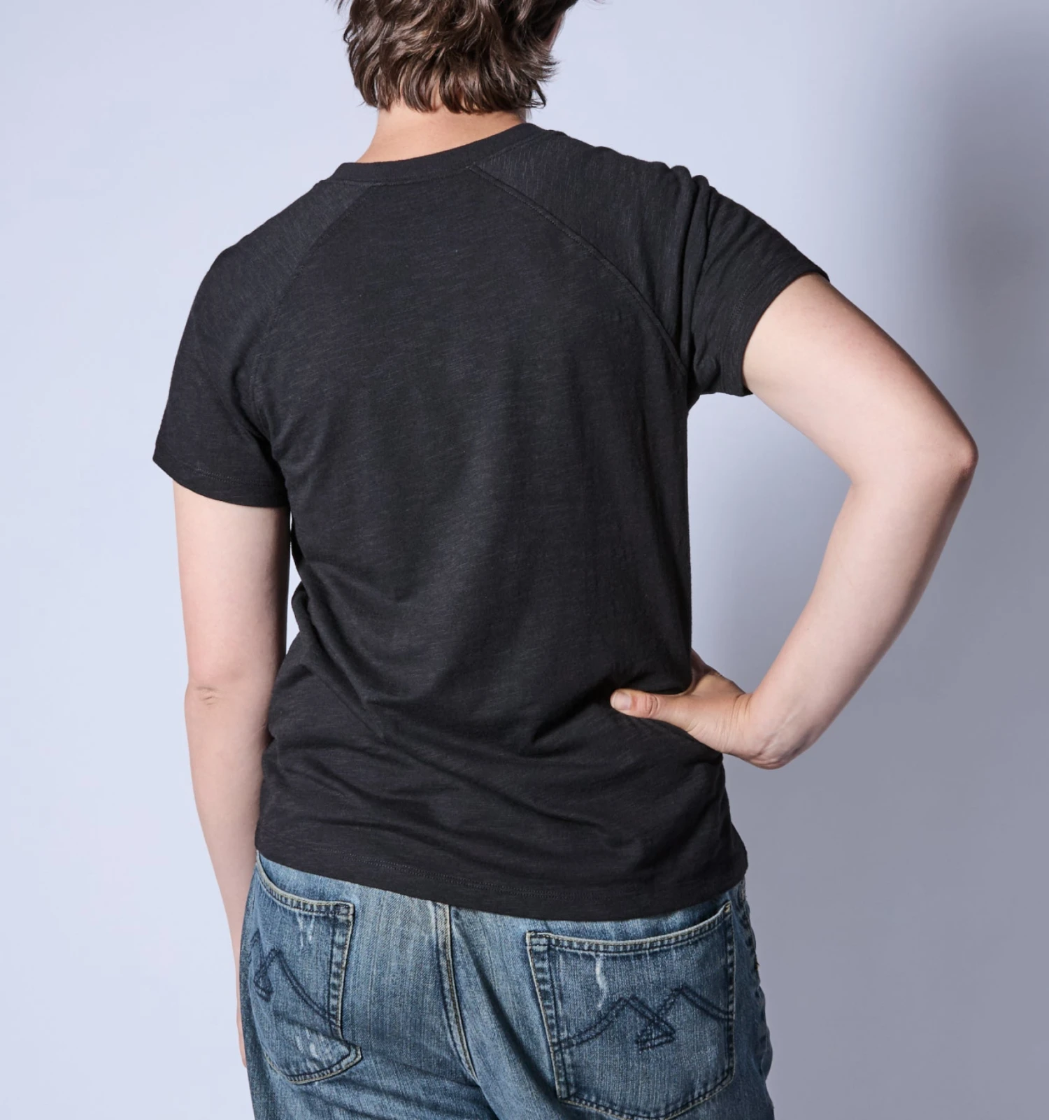 Short Sleeve Jersey Slub Raglan Tee - Black(Short Sleeve Jersey Slub Raglan Tee Black) 2 Short Sleeve Jersey Slub Raglan Tee - Black(Short Sleeve Jersey Slub Raglan Tee Black) - Image 2