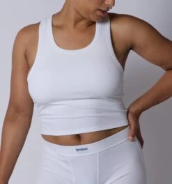 Bamboo Rib Bra Top - Bright White(Bamboo Rib Bra Top Bright White) -tomboyx Sales Bright White Bamboo Rib Bra TopOF1