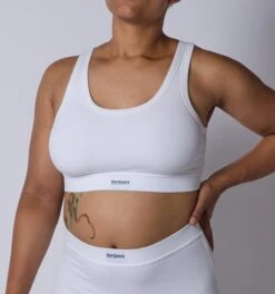 tomboyx Sales -tomboyx Sales Bright White Bamboo Rib Essentials Soft BraOF1