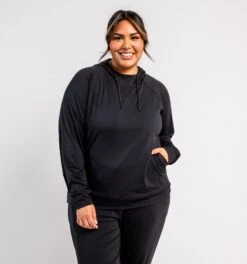 Cozy Luxe Fitted Hoodie - Black(Cozy Luxe Hoodie Black) -tomboyx Sales CozyLuxeHoodieOF1