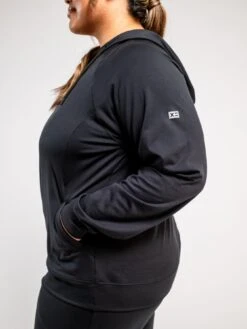Cozy Luxe Fitted Hoodie - Black(Cozy Luxe Hoodie Black) -tomboyx Sales CozyLuxeHoodieOF3
