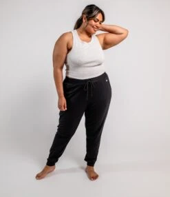 Cozy Luxe Fitted Jogger - Black(Cozy Luxe Jogger Black) -tomboyx Sales CozyLuxeJoggerOF1