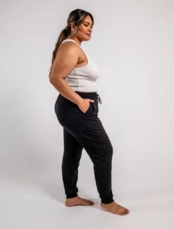 Cozy Luxe Fitted Jogger - Black(Cozy Luxe Jogger Black) -tomboyx Sales CozyLuxeJoggerOF3