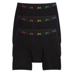 First Line Period 9" Boxer Briefs 3-Pack - Black X= Rainbow(First Line Period 9 Boxer Briefs 3 Pack Black X Rainbow)