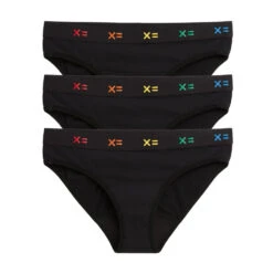 First Line Period Bikini 3-Pack - Black X= Rainbow(First Line Period Bikini 3 Pack Black X Rainbow)