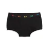 First Line Period Boy Shorts - Black X= Rainbow(First Line Period Boy Shorts Black X Rainbow)