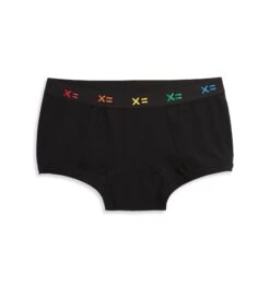 First Line Period Boy Shorts - Black X= Rainbow(First Line Period Boy Shorts Black X Rainbow)