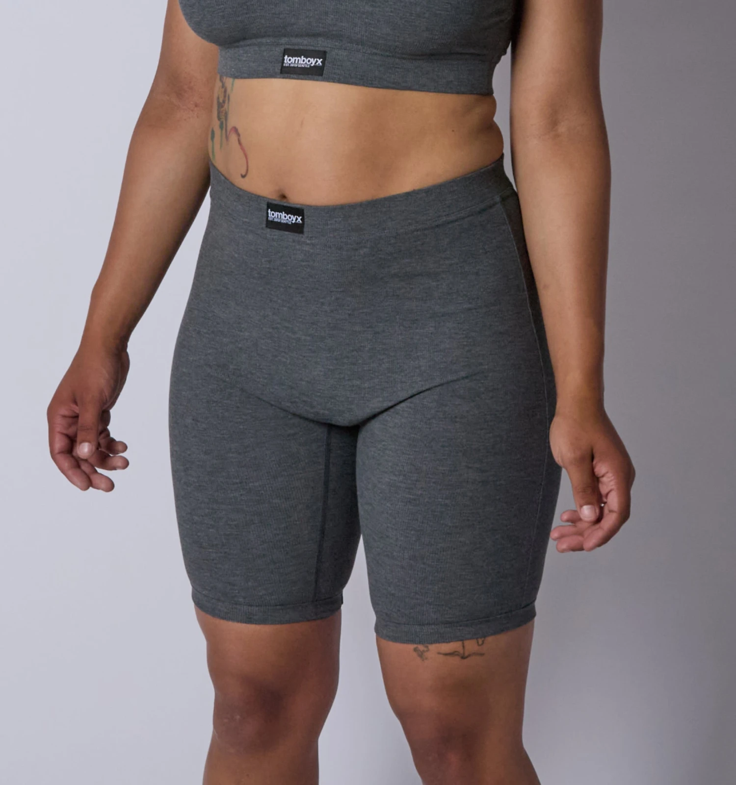 Bamboo Rib 9" Boxer Briefs - Heather Gray(Bamboo Rib 9 Boxer Briefs Heather Gray) 1 Bamboo Rib 9" Boxer Briefs - Heather Gray(Bamboo Rib 9 Boxer Briefs Heather Gray)