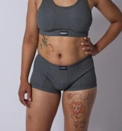 Bamboo Rib Boy Shorts - Heather Gray(Bamboo Rib Boy Shorts Heather Gray)