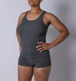 Bamboo Rib Power Tank - Heather Gray(Bamboo Rib Power Tank Heather Gray)