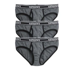 Iconic Briefs 3-Pack - Cotton Charcoal Logo(Iconic Briefs 3 Pack Cotton Charcoal Logo)