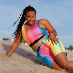 Swim Reversible Sport Top - Melting Rainbow(Swim Reversible Sport Top Melting Rainbow)