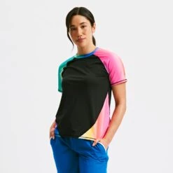 Swim Rashguard Tee - Melting Rainbow(Swim Rashguard Tee Melting Rainbow)