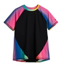 Swim Rashguard Tee - Melting Rainbow(Swim Rashguard Tee Melting Rainbow) -tomboyx Sales Melting Rainbow Swim Rash Guard Tee 1