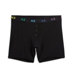 6" Fly Boxer Briefs - TENCEL™ Modal Black X= Rainbow(6 Fly Boxer Briefs Tencel Modal Black X Rainbow)