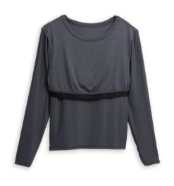 Long Sleeve Bra Top - TENCEL™ Modal Slate(Long Sleeve Bra Top Tencel Modal Slate) -tomboyx Sales Modal Slate Long Sleeve Bra Top 2