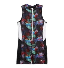 Swim 4.5" Zip Up Unisuit - Palm Dreams(Swim 4 5 Zip Up Unisuit Palm Dreams) -tomboyx Sales Palm Dreams Swim 4.5in Zip Up Unisuit 1