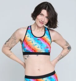 Racerback Soft Bra - Pride Rainbow Dragon(Racerback Soft Bra Pride Rainbow Dragon)