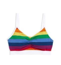 V Neck Bralette - Rainbow Pride Stripes(Vbralette Rbstripe)