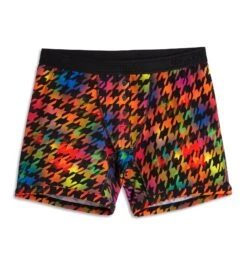 6" Fly Boxer Briefs - Rainbow Houndstooth(6 No Fly Boxer Briefs Rainbow Houndstooth) -tomboyx Sales Rainbow Houndstooth 6in Fly Boxer Briefs 1