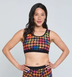 Essentials Soft Bra - Rainbow Houndstooth(Essentials Soft Bra Rainbow Houndstooth)