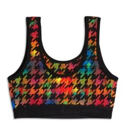 Essentials Soft Bra - Rainbow Houndstooth(Essentials Soft Bra Rainbow Houndstooth) -tomboyx Sales Rainbow Houndstooth Essentials Soft Bra 2