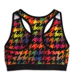 Racerback Soft Bra - Rainbow Houndstooth(Racerback Soft Bra Rainbow Houndstooth) -tomboyx Sales Rainbow Houndstooth Racerback Bra 2