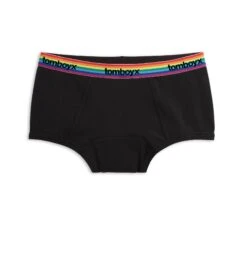 First Line Period Boy Shorts - Black Rainbow Logo(First Line Period Boy Shorts Black Rainbow Logo)