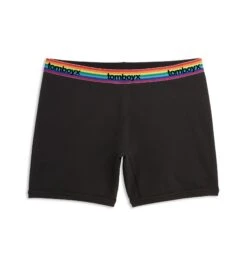 6" No Fly Boxer Briefs - Black Rainbow Logo(6 No Fly Boxer Briefs Rainbow Logo)