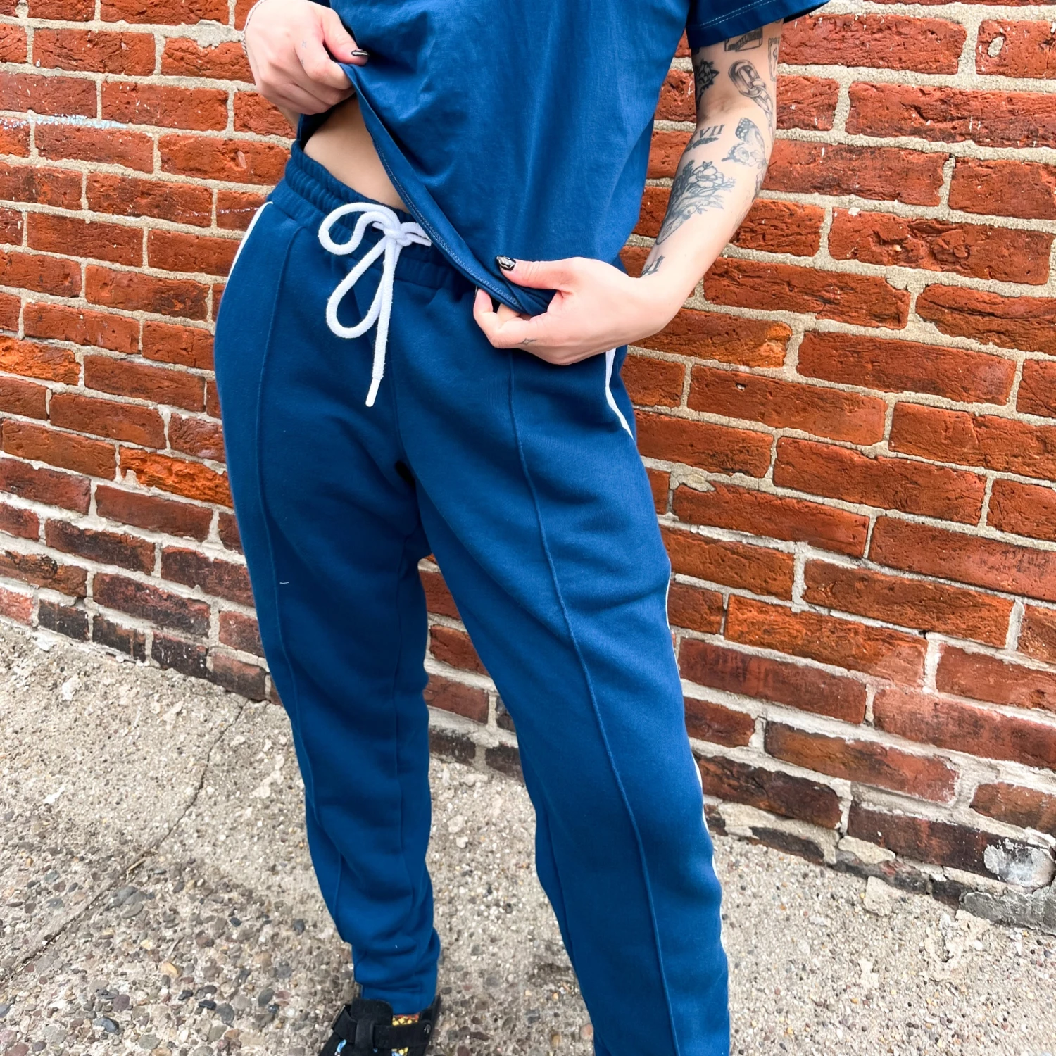 French Terry Track Pant - Retro Blue(French Terry Track Pant Retro Blue) 1 French Terry Track Pant - Retro Blue(French Terry Track Pant Retro Blue)